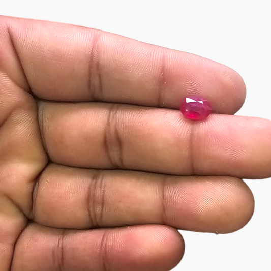 Mozambique Gemstone of Natural Ruby in Pink 1.74 Carats Oval Shape