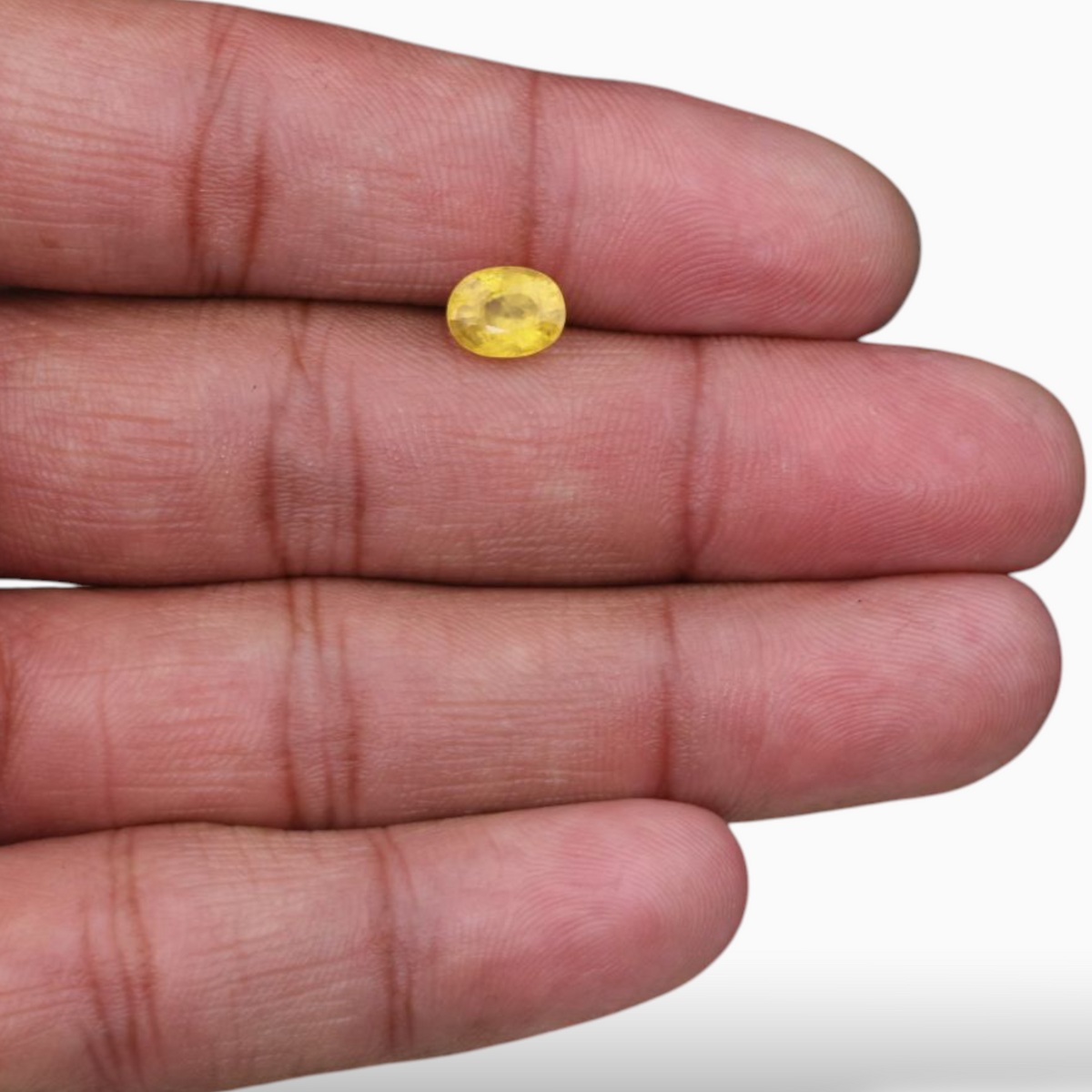 1.81 Carats Yellow Sapphire Stone Oval Shape & 7.8x6.1mm Size