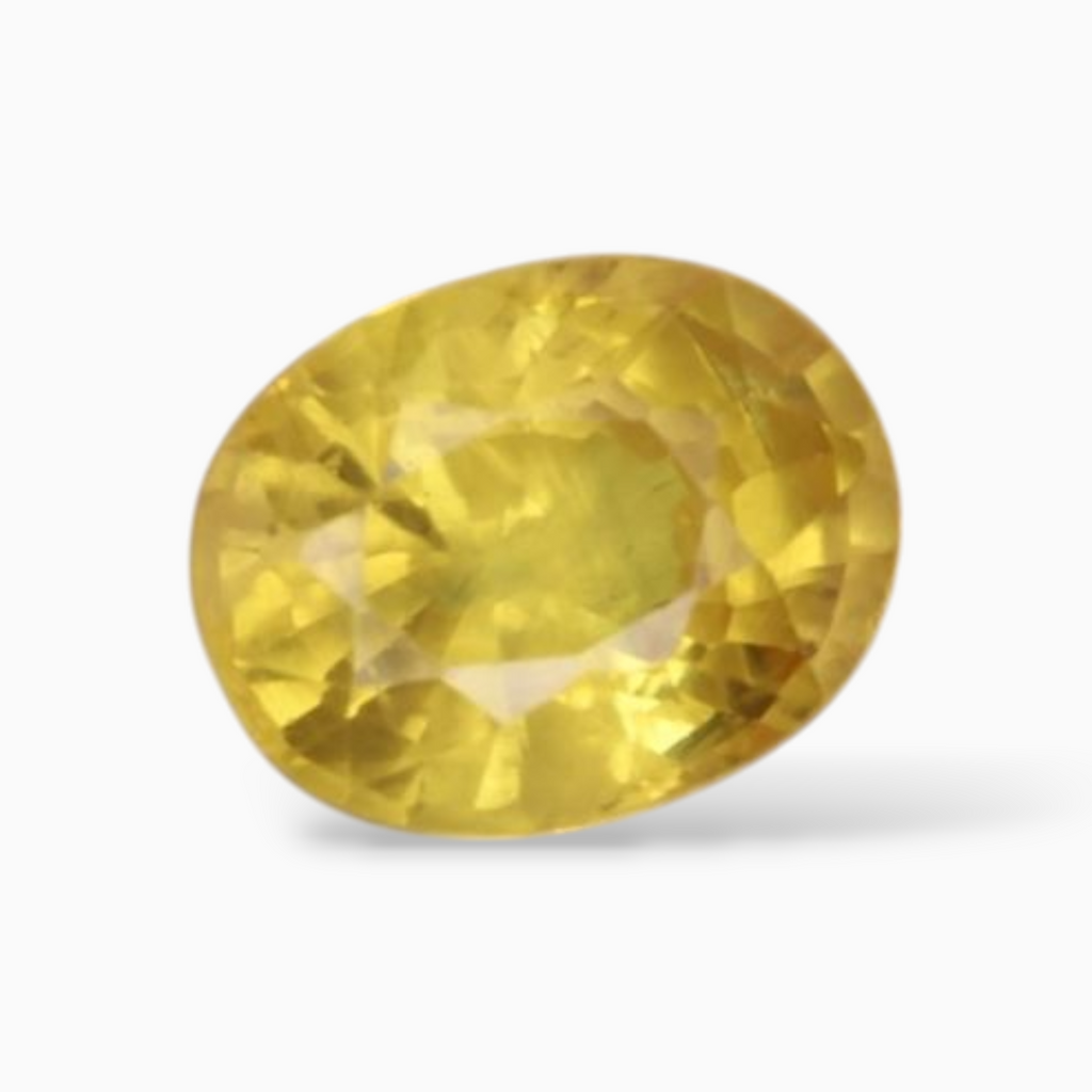 1.75 Carats Yellow Sapphire Stone Oval Shape & 9.1x6.2mm Size