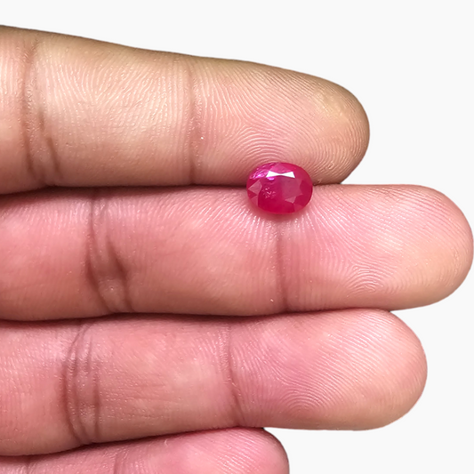 Mozambique Gemstone of Natural Ruby in Pink 1.92 Carats Oval Shape