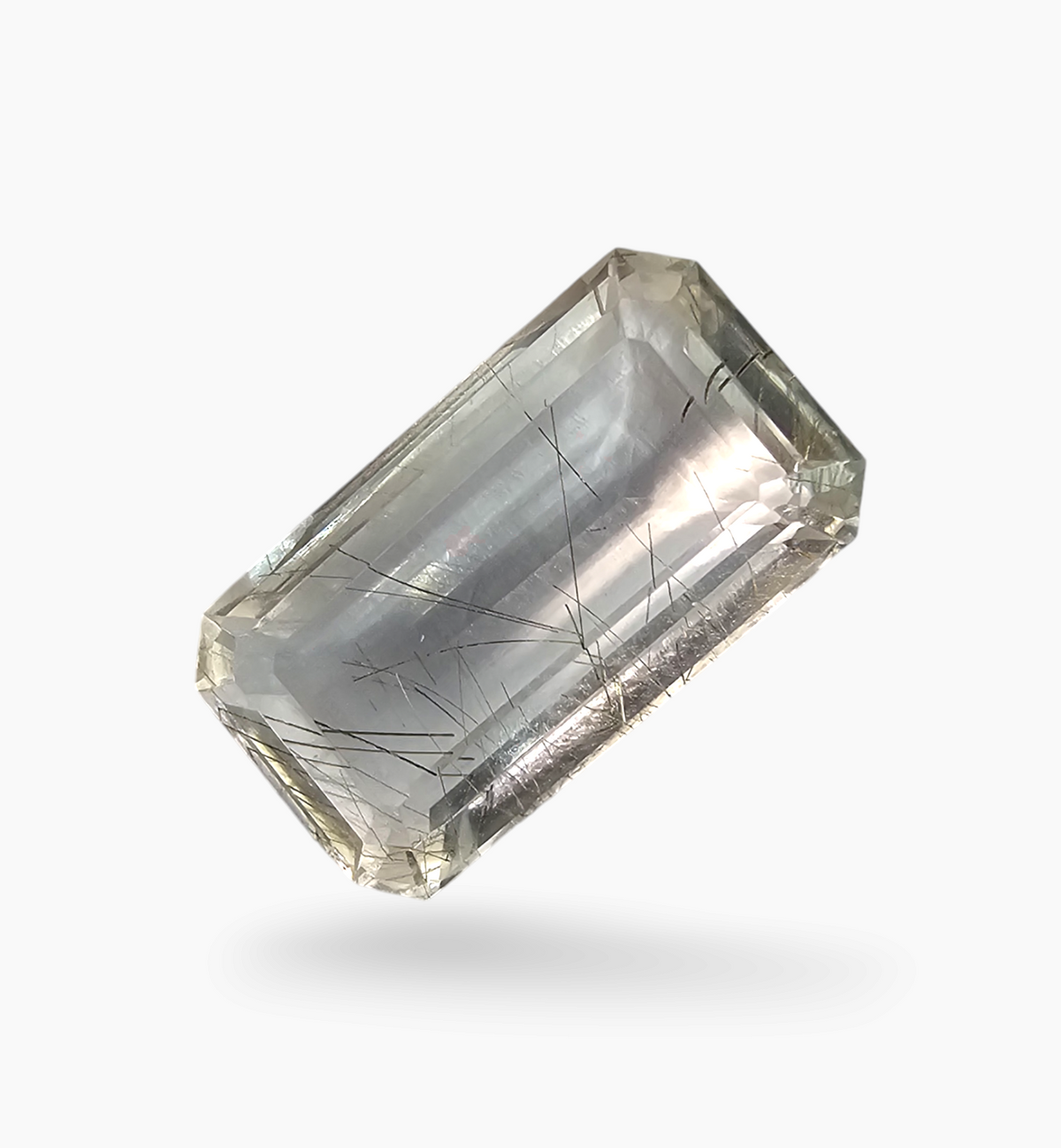 Copper Rutile Stone Emerald Cut 10.20 Carats 18.5x10.5 mm