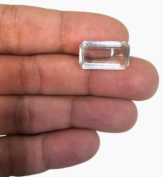 Copper Rutile Stone Emerald Cut 10.20 Carats 18.5x10.5 mm