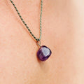 Purple Amethyst Raw Stone With Silver 925 Pendant (PEN0162)