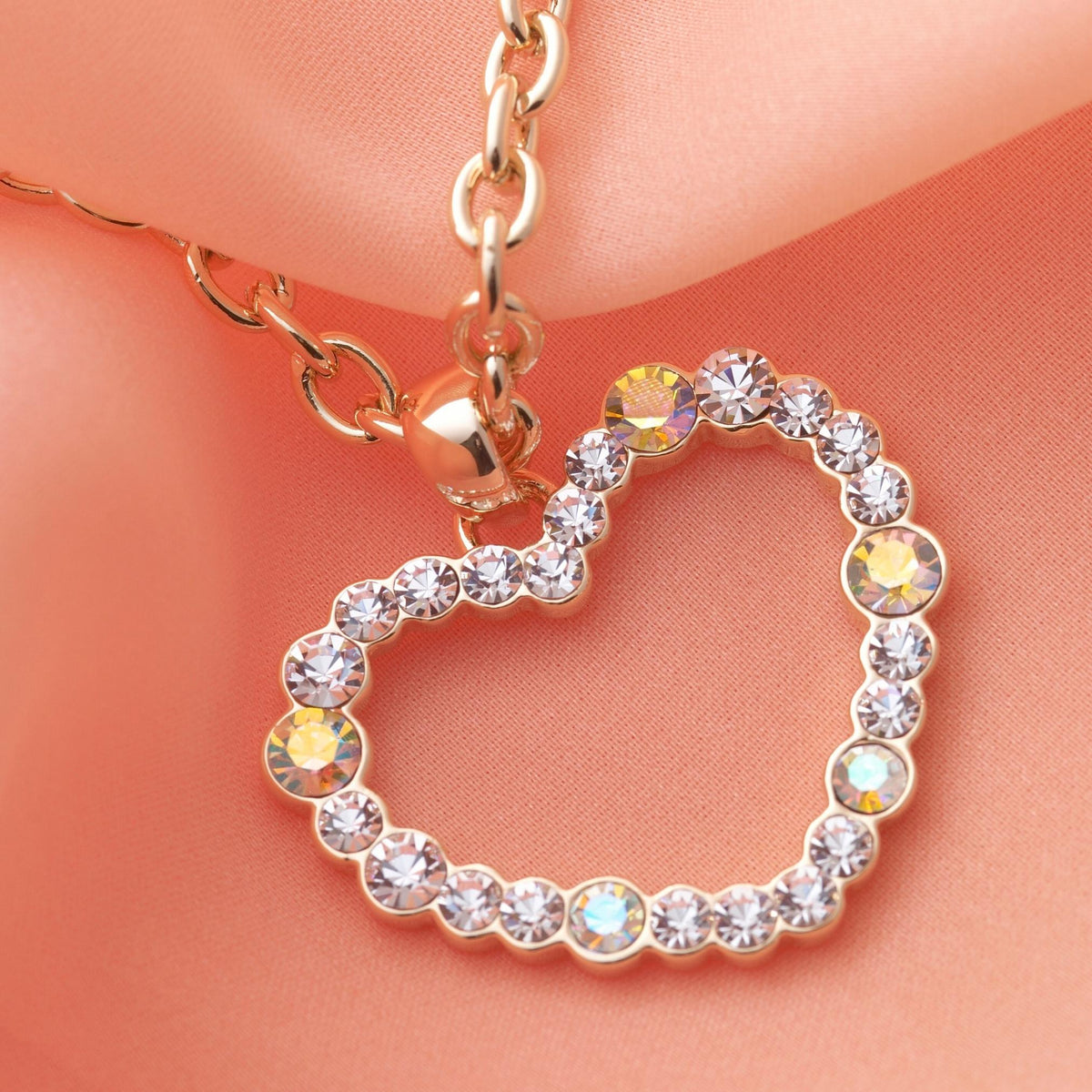 Yellow and White Moissonite With 18K Yellow Gold Heart Pendant (PEN0163)