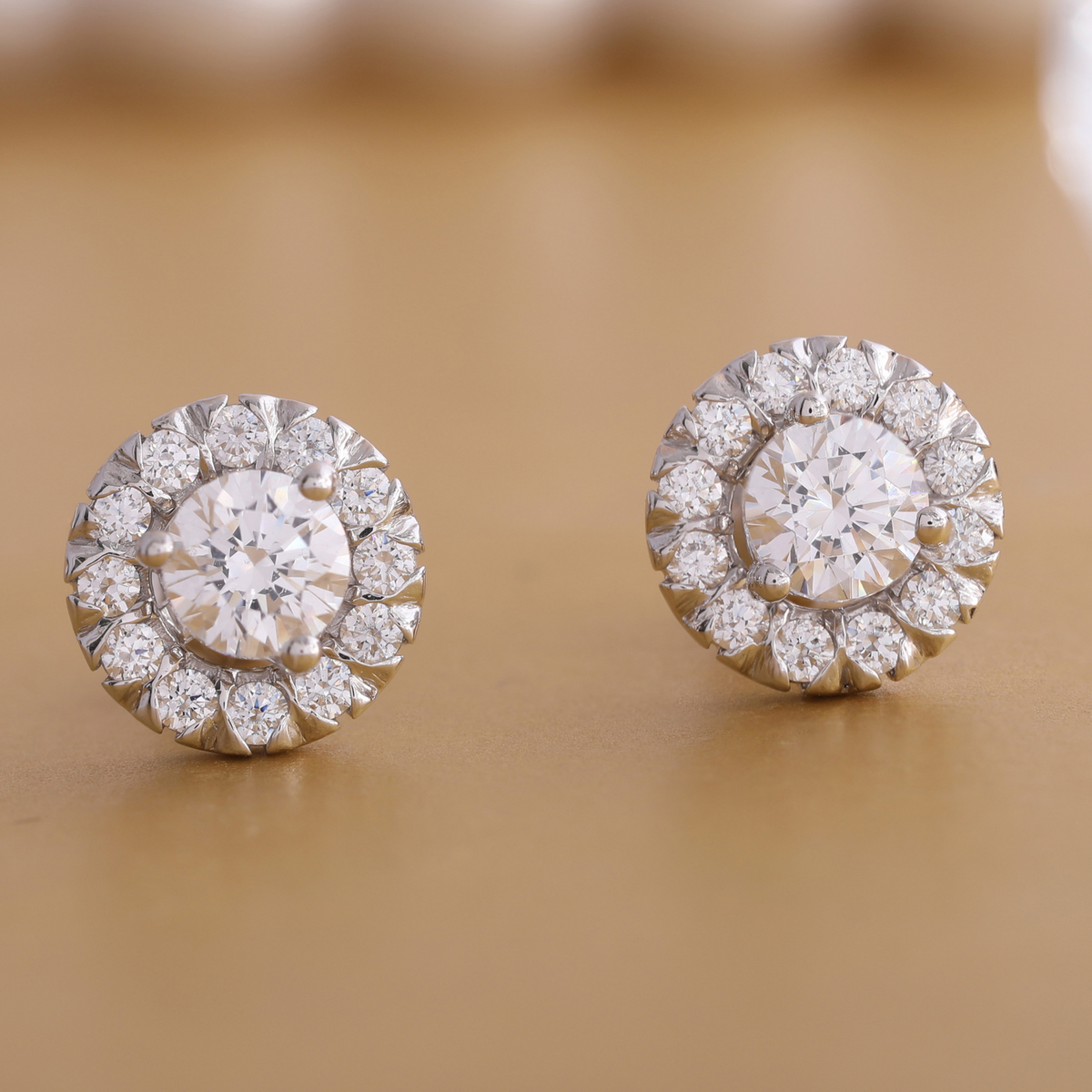 Pure Silver Earrings for Girls with Moissanite Stones Hancrafted With Care (EAR0310)