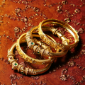 Multi Colors Natural Stones with 18K Gold Set of 4 Bangles for Women (EAR10003)
