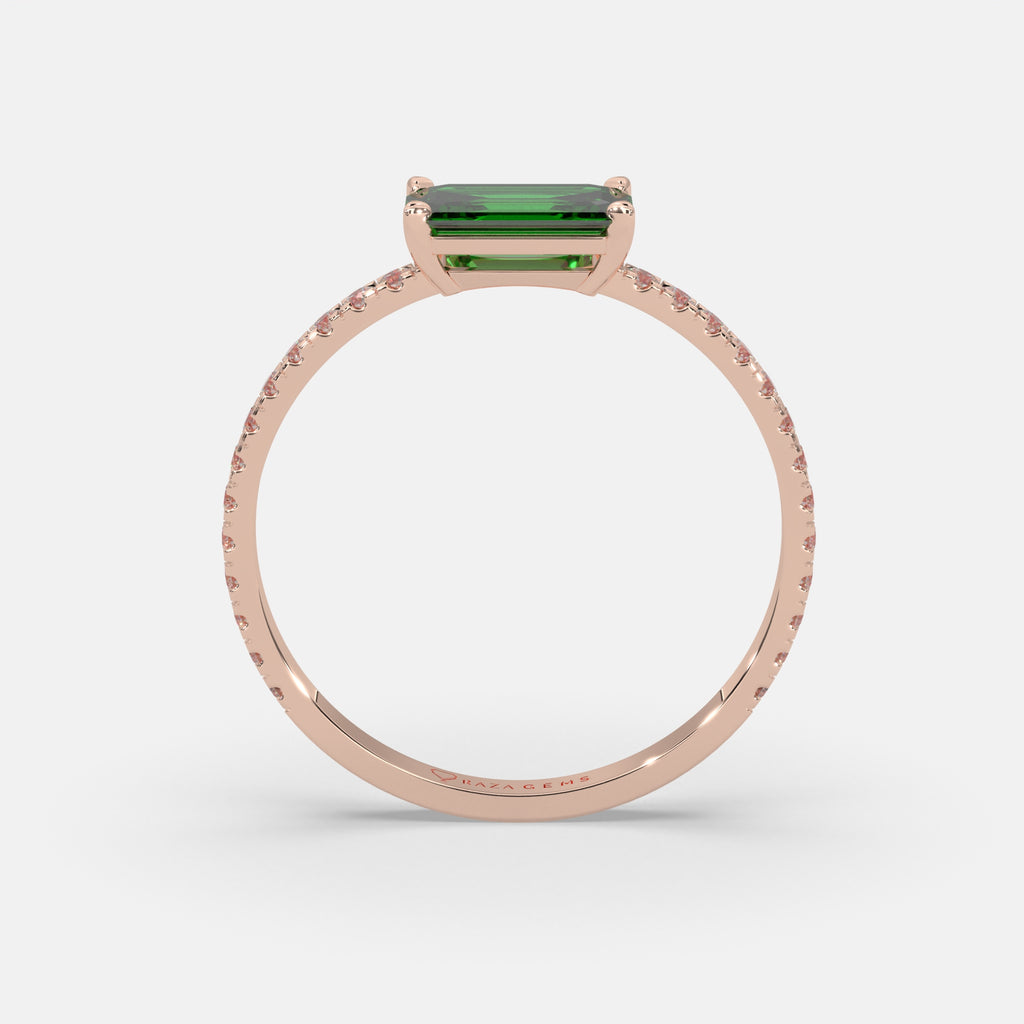 Raja	 Emerald Ring 18k Rose Gold