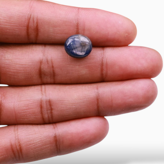 11.38 Carats Star Blue Sapphire in Oval Cabochon Shape & 12.6x10.8mm Size