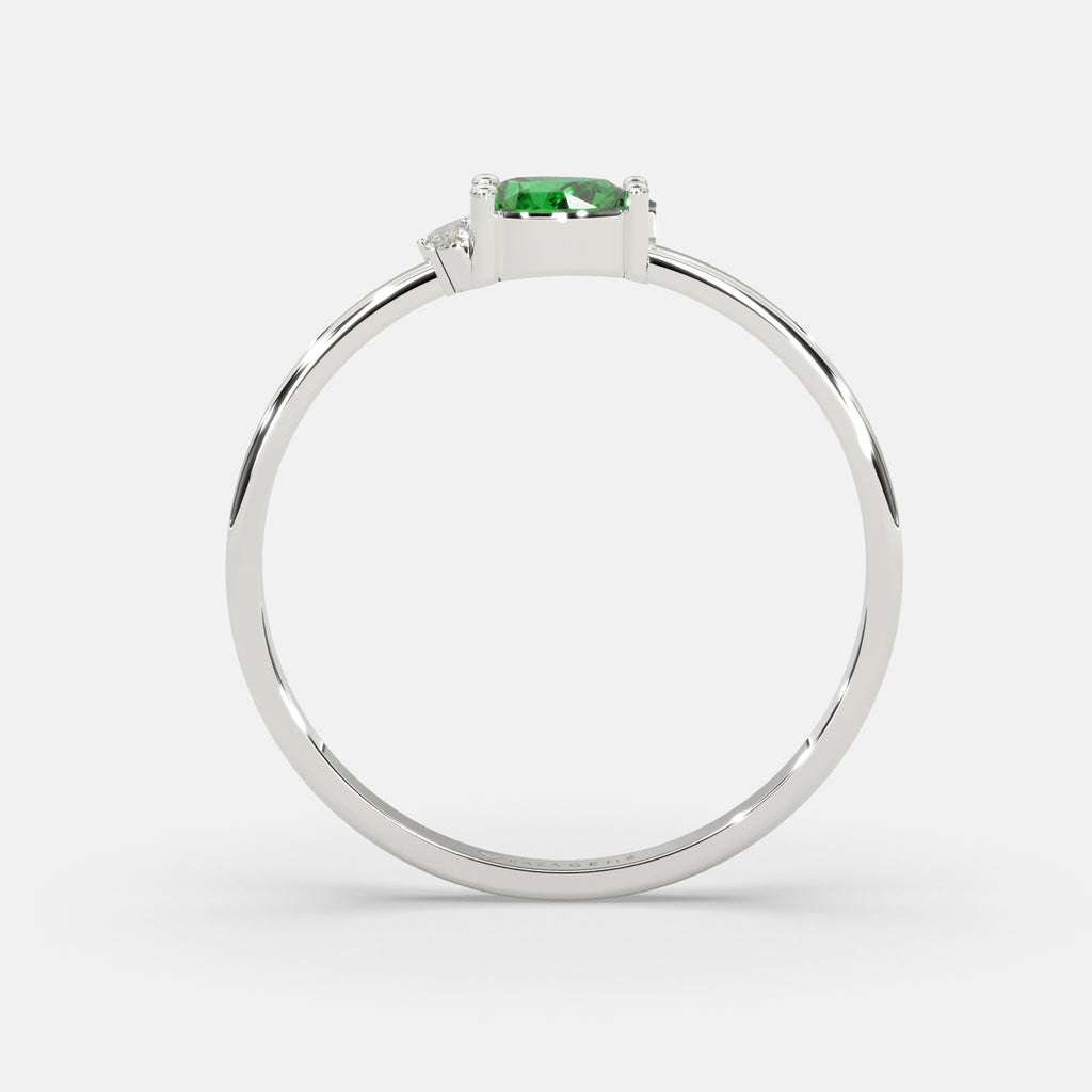 Humayra Emerald Ring 18K White Gold