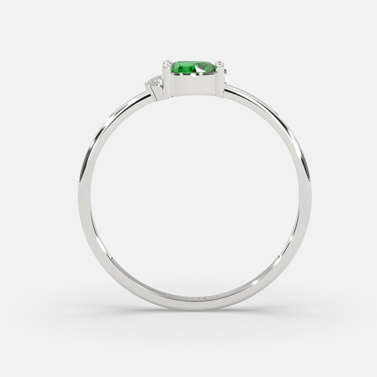 Humayra Emerald Ring 18K White Gold