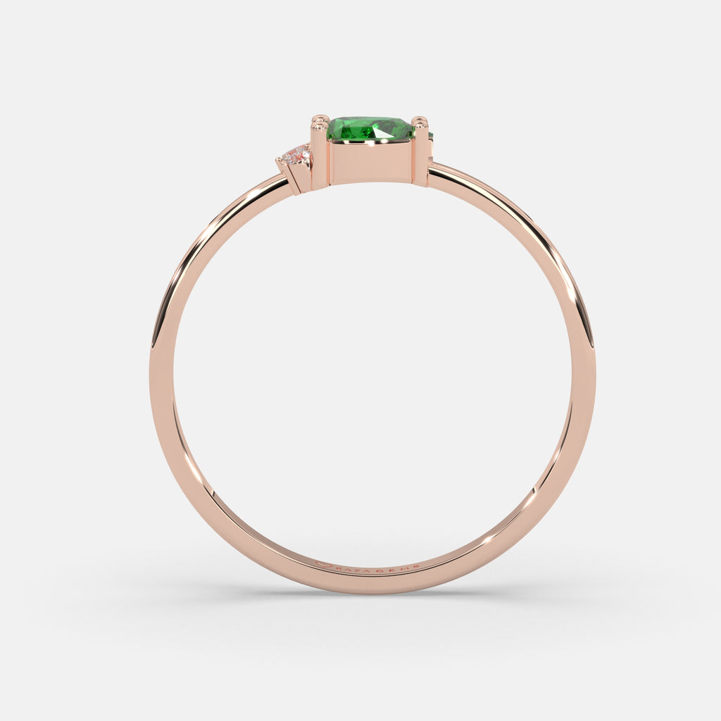Hayfa Emerald Ring 18K Rose Gold