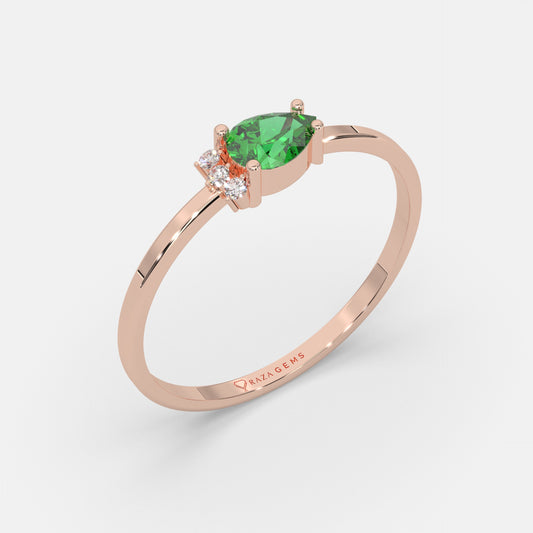 Hayfa Emerald Ring 18K Rose Gold
