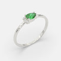 Humayra Emerald Ring 18K White Gold