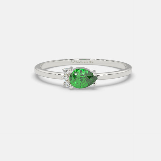 Humayra Emerald Ring 18K White Gold