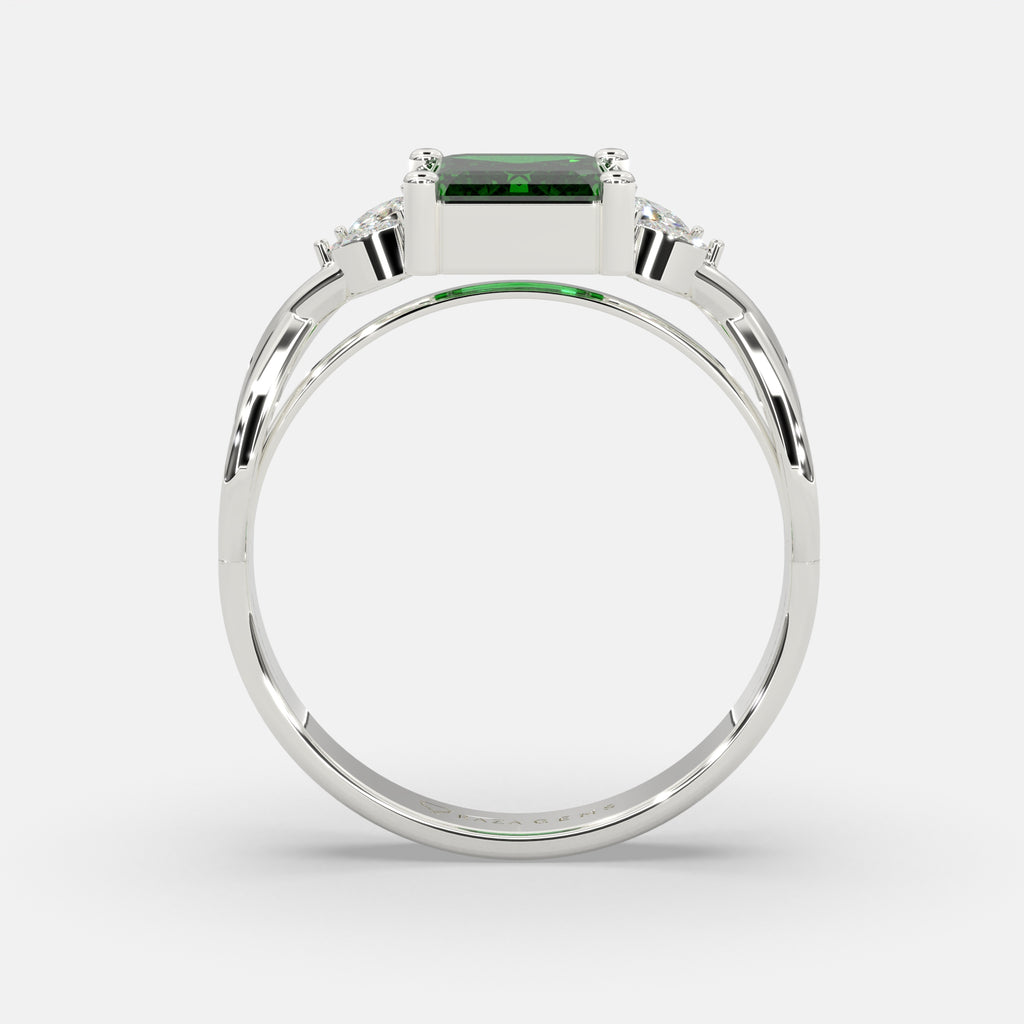 Hafsah Emerald Ring 18K White Gold