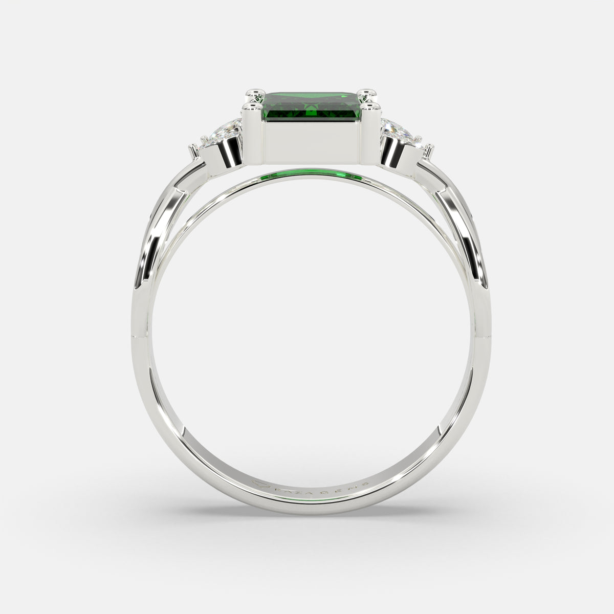 Hafsah Emerald Ring 18K White Gold