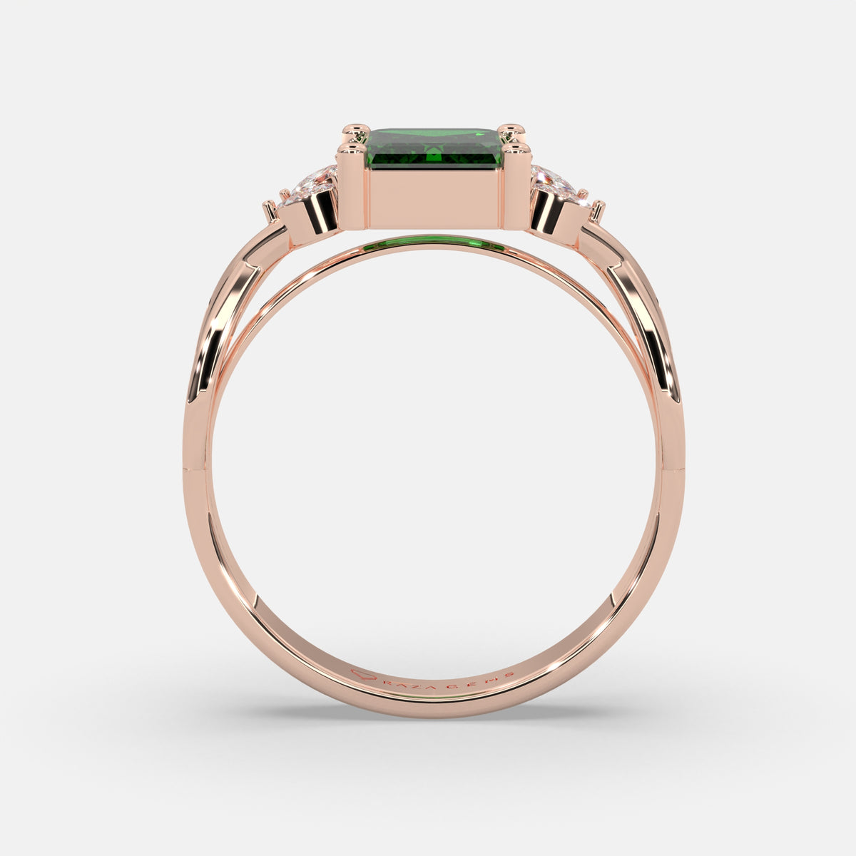 Eman Emerald Ring 18K Rose Gold