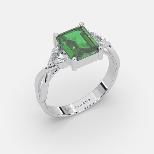 Fatin Emerald Ring Silver 926