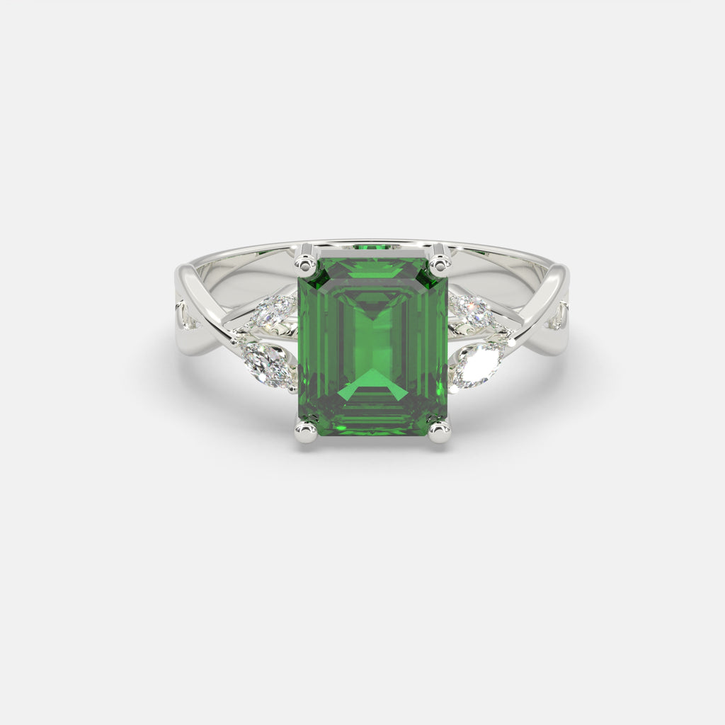 Hafsah Emerald Ring 18K White Gold