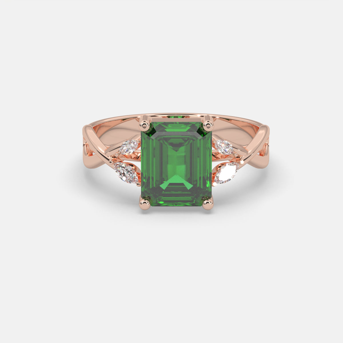 Eman Emerald Ring 18K Rose Gold