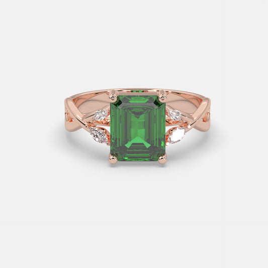 Eman Emerald Ring 18K Rose Gold