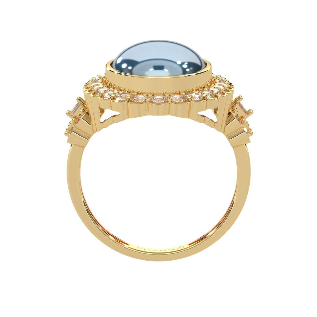 Blue Topaz Rings Faiza Yellow Gold