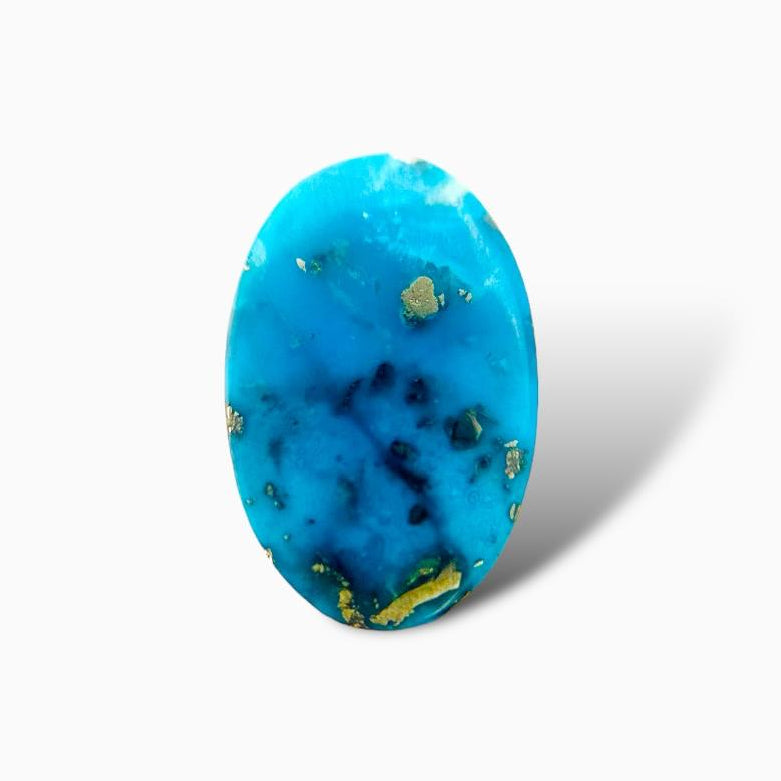 Natural Iran Turquoise 12.63 Carats Oval Cabochon Shape (13X20 mm )