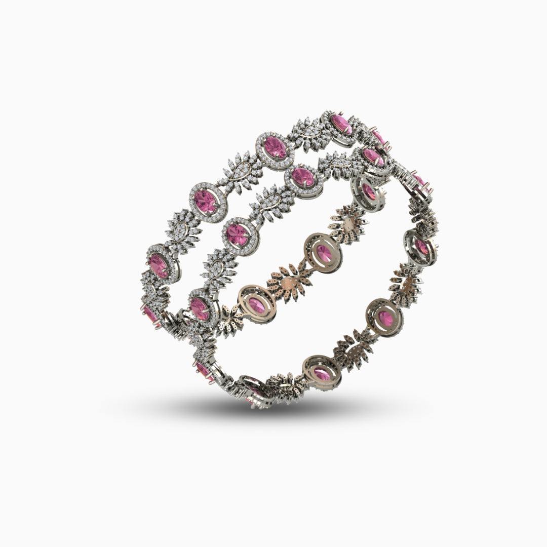 Rubellite Tourmaline Bangles - Zoya - Silver 925