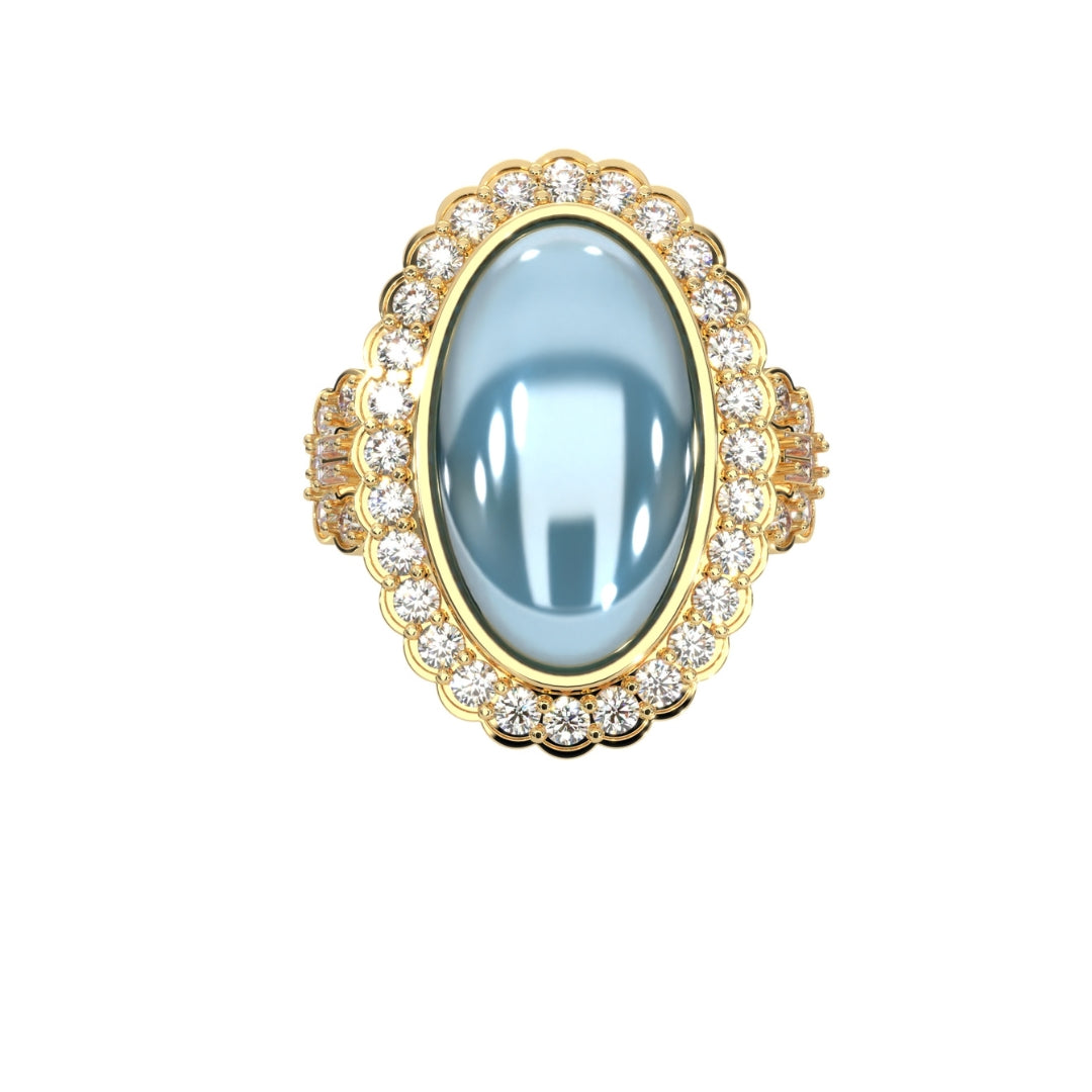 Blue Topaz Rings Faiza Yellow Gold