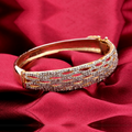 Moissanite / Zircon with 18K Gold Bangle for Women (BAN10006)