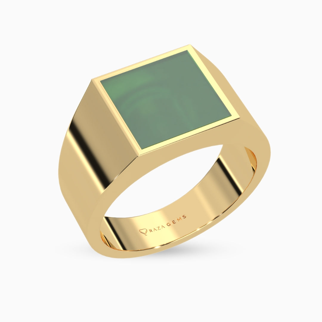Green Malachite Rings Wahida Yellow Gold