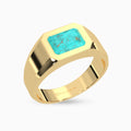 Turquoise (Feroza) Rings Fadia Yellow Gold