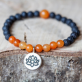 Orange and Blue Color Beads Bracelet for Women (BRA0183)