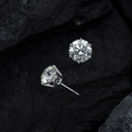Pure Silver Earrings for Girls with Moissanite / Zircon Stones Diamond Shape (EAR0360)