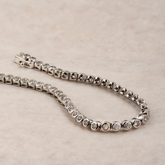 White Stone and Silver (Quality 925) Bracelet for Women (BRA0185)