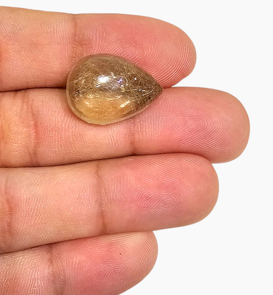 Golden Rutile Pear Cabochon Stone 17.96ct 11.5x15mm