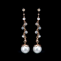 Fresh Water Pearl With Moissanite Diamond In 18K Yellow Gold For Womens (EAR0380)