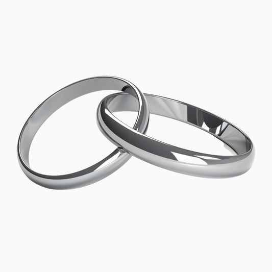 Plain Pure Silver 925 Couple Rings (RING0026)