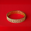 Moissanite / Zircon with 18K Gold Minimal Premium Shape Bangle for Women (BAN1015)