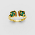 Delilah - Modern Open-Front Emerald Cluster Statement Ring in 18K Gold