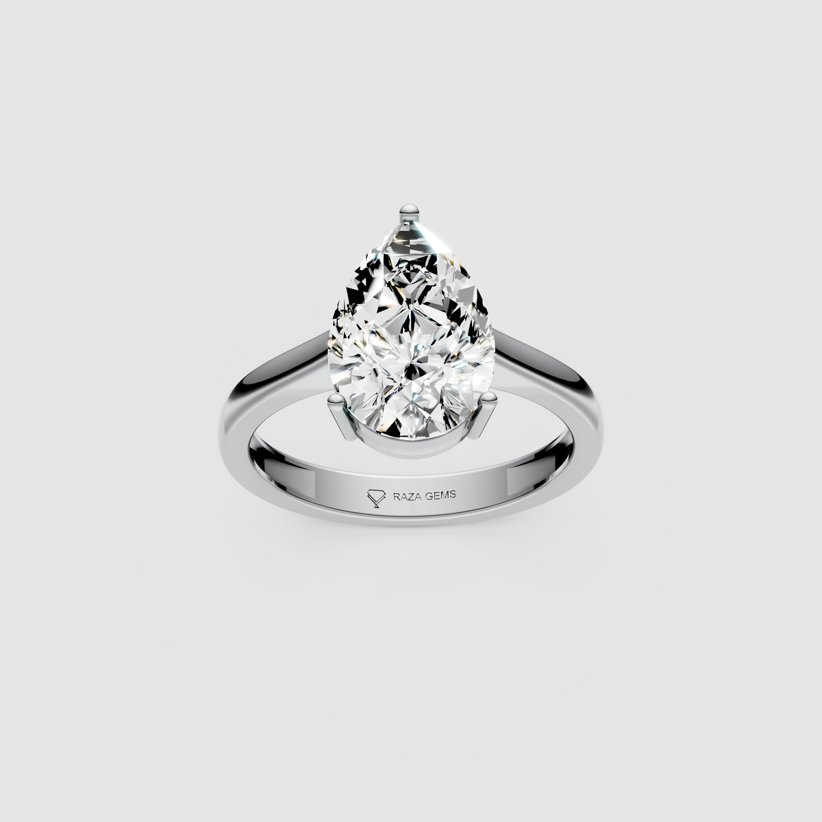Essence – 18K Solid Gold Pear Moissanite Minimalist Statement Ring