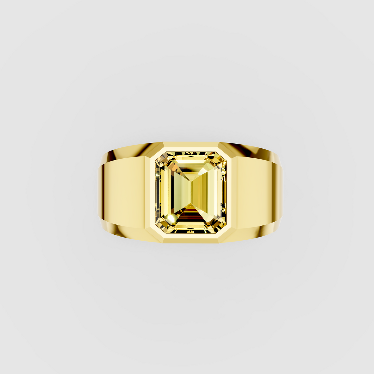 Evelyn - Solid 18K Gold Radiant Emerald-Cut Yellow Sapphire Ring