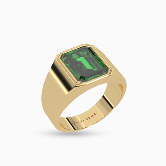 Emerald Rings for Men Akeem 18K Yellow Gold