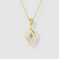 Sharon - Solid 18K Gold Openwork Dual-Frame Moissanite Statement Pendant"