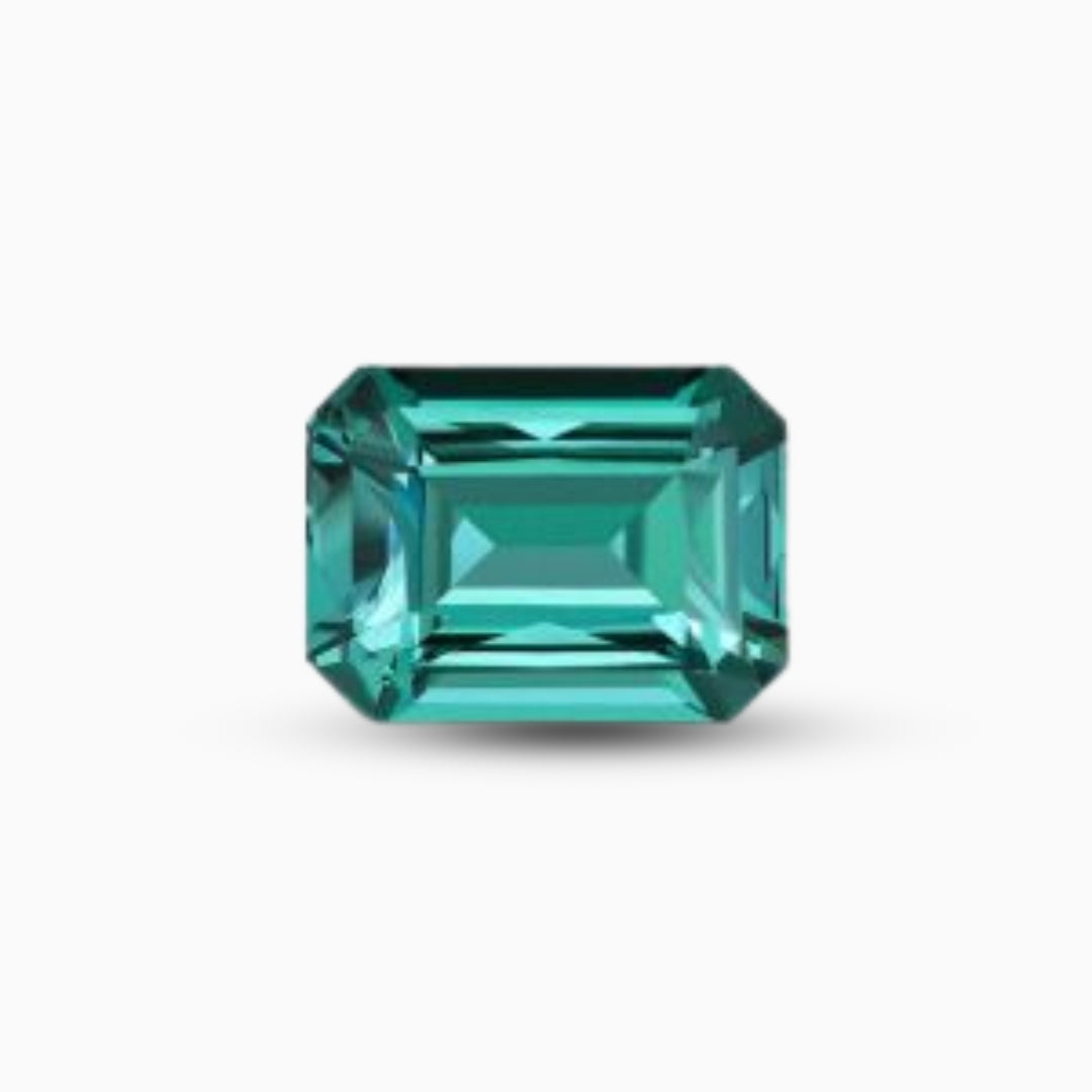 Natural Indicolite Tourmaline Emerald Cut in 3 Carats from Africa