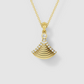 Stephanie - 18K Gold Tiered Arch Moissanite Statement Pendant (Pendant Only)"