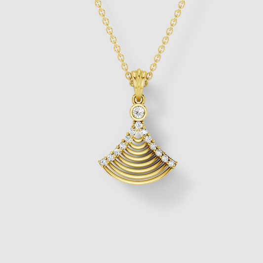 Stephanie - 18K Gold Tiered Arch Moissanite Statement Pendant (Pendant Only)"