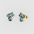 Jessica - 18K Gold Multi-Shape Aquamarine Cluster Stud Earrings"