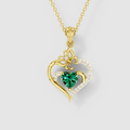 Olivia - 18K Gold Heart Emerald & Butterfly Moissanite Pendant (Pendant Only)"