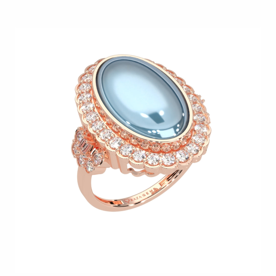 Blue Topaz Rings Fahima Rose Gold